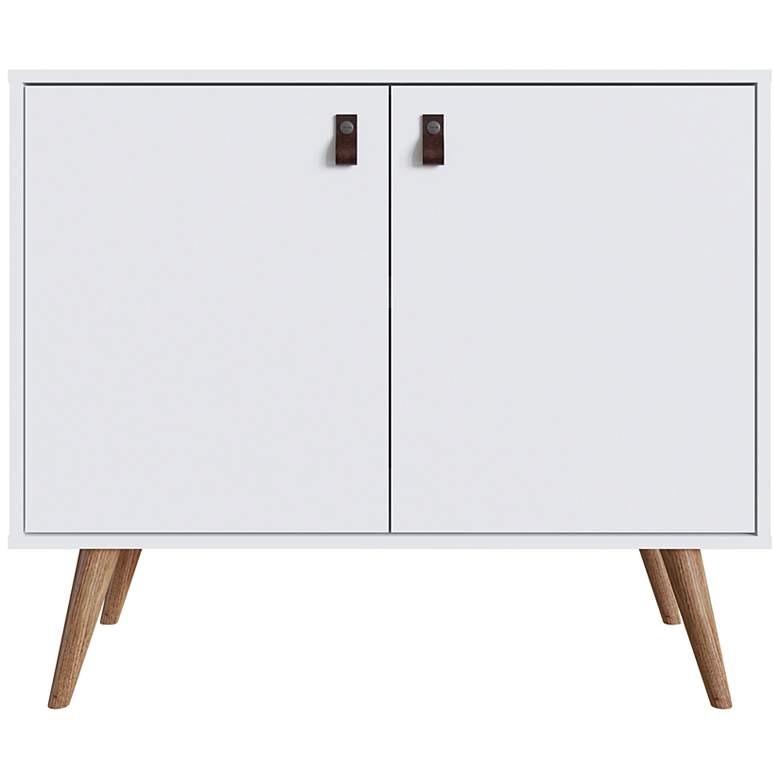 Image 5 Amber 32 3/4" Wide Matte White Wood 2-Door Accent Cabinet more views