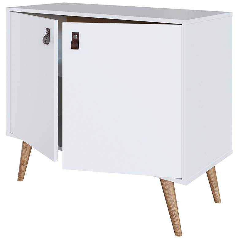 Image 6 Amber 32 3/4 inch Wide Matte White Wood 2-Door Accent Cabinet more views