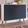 Amber 32 3/4" Wide White Blue Wood 2-Door Accent Cabinet