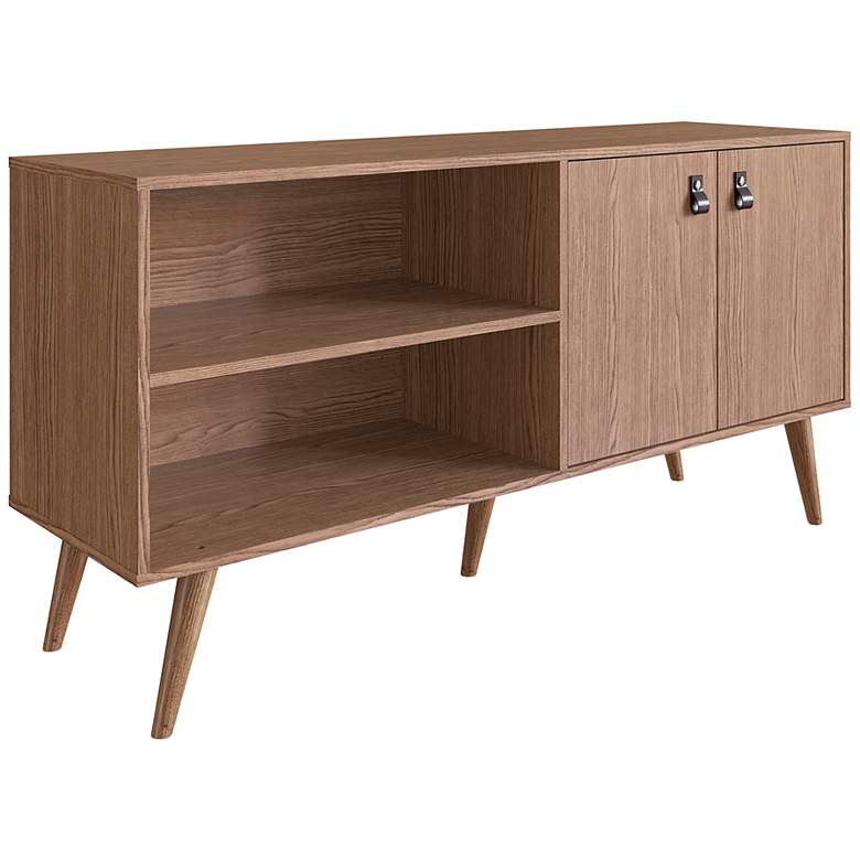 Image 3 Amber 53 3/4" Wide Matte Nature Wood 2-Door TV Stand