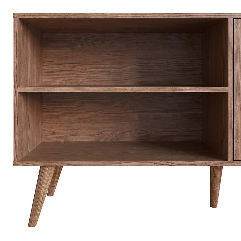 Image 4 Amber 53 3/4" Wide Matte Nature Wood 2-Door TV Stand more views