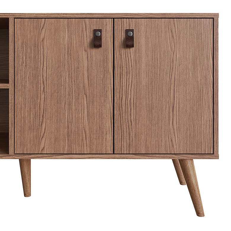 Image 5 Amber 53 3/4" Wide Matte Nature Wood 2-Door TV Stand more views