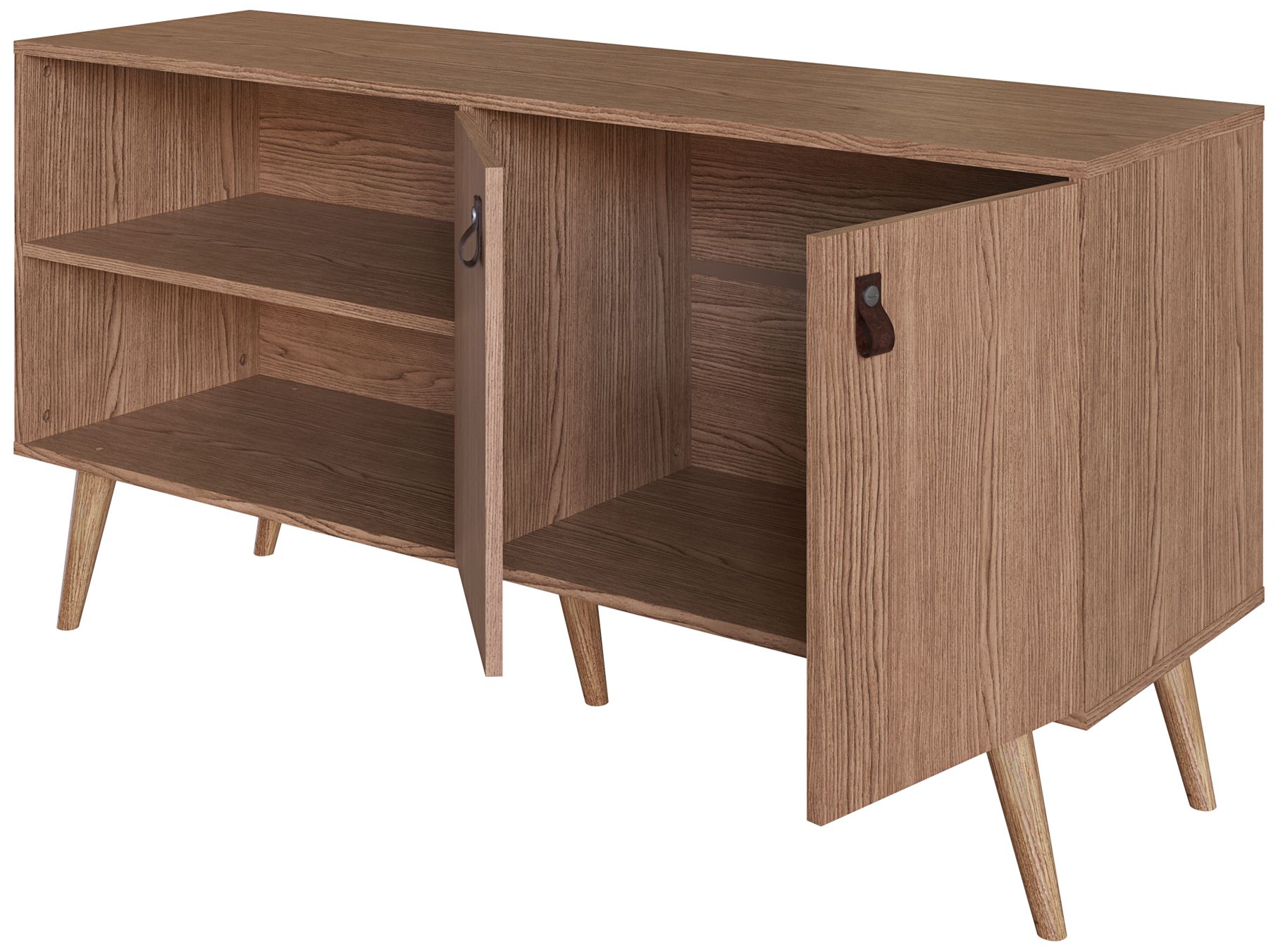 Amber 53 3/4" Wide Matte Nature Wood 2-Door TV Stand in scene