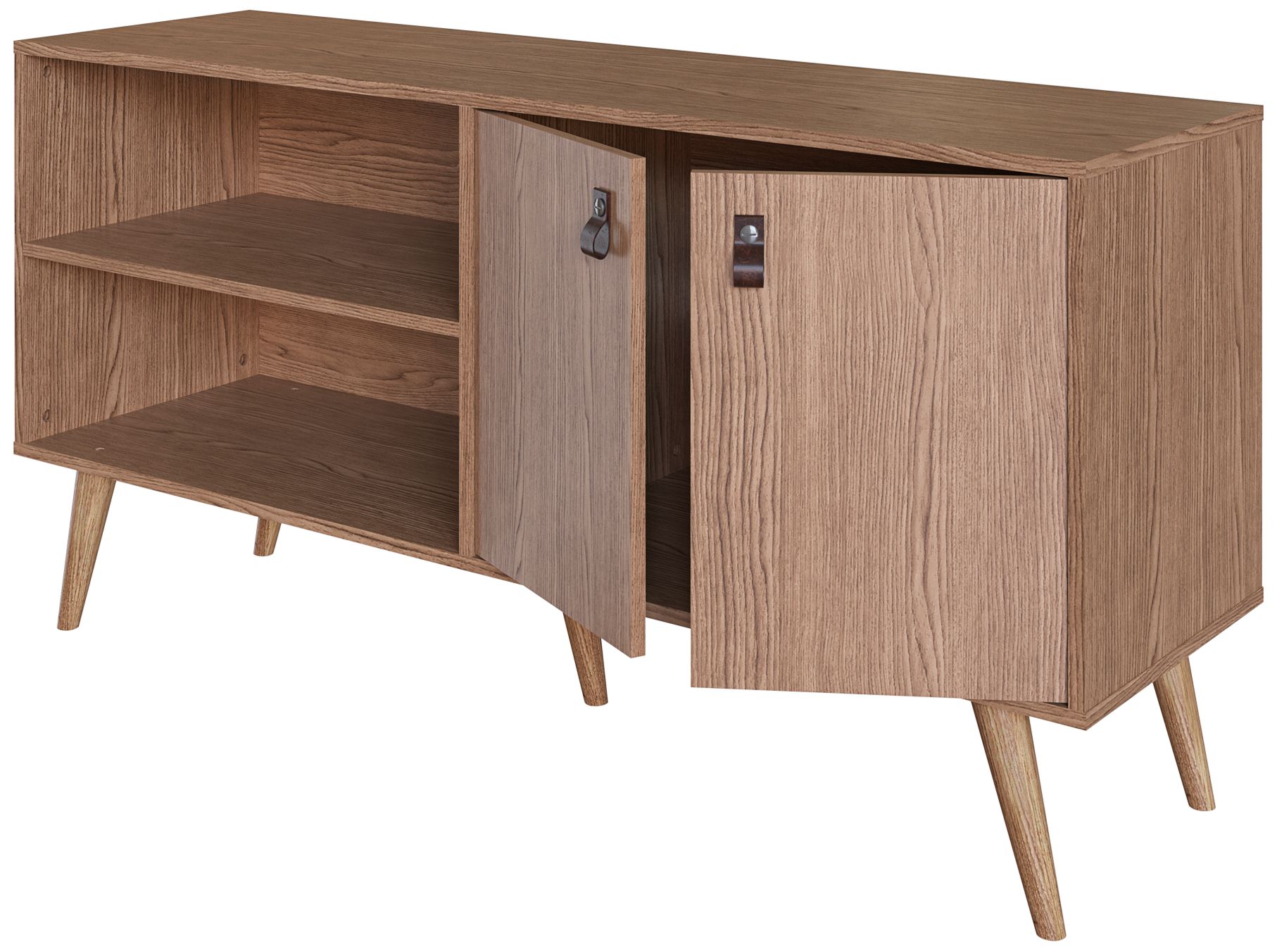 Amber 53 3/4" Wide Matte Nature Wood 2-Door TV Stand in scene