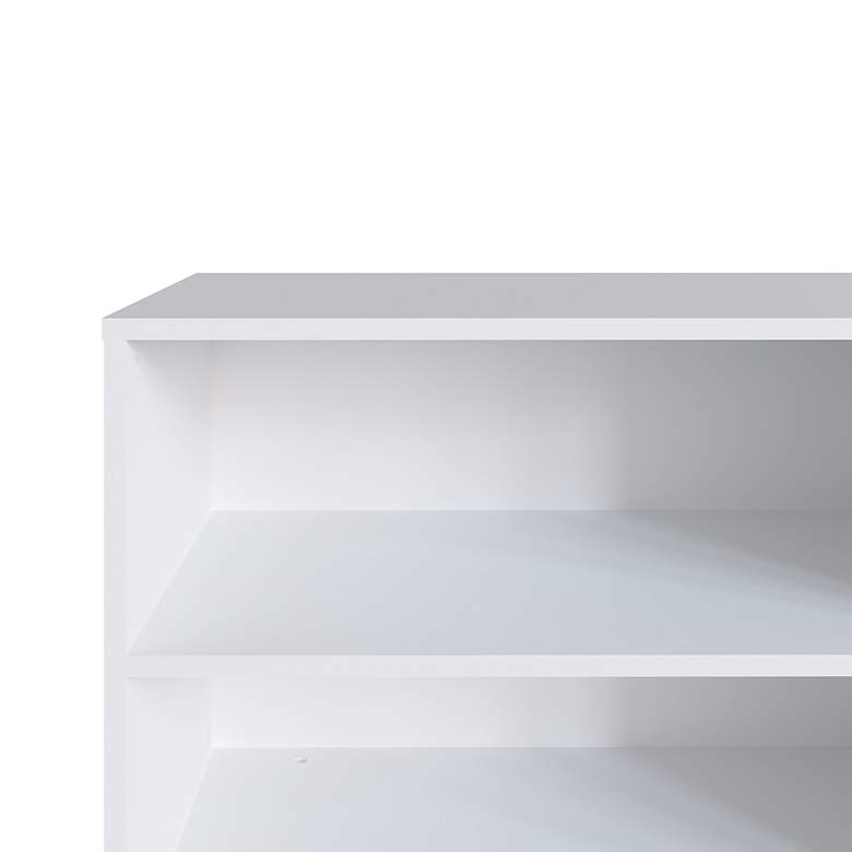 Image 6 Amber 53 3/4" Wide Matte White Blue Wood 2-Door TV Stand more views