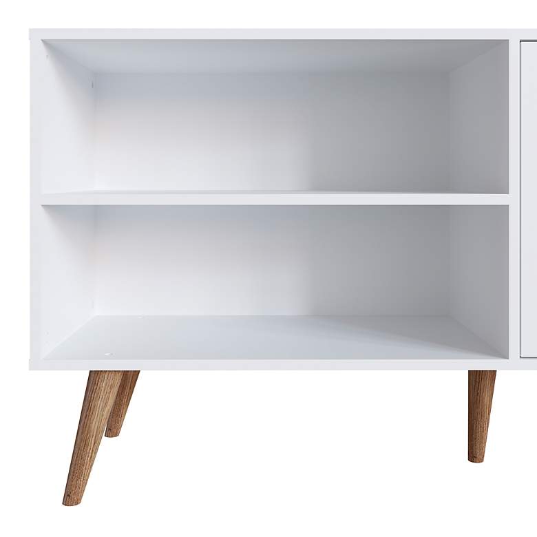 Image 4 Amber 53 3/4" Wide Matte White Wood 2-Door TV Stand more views