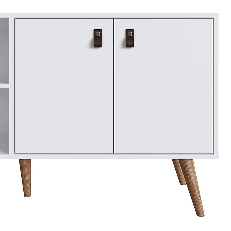 Image 5 Amber 53 3/4" Wide Matte White Wood 2-Door TV Stand more views