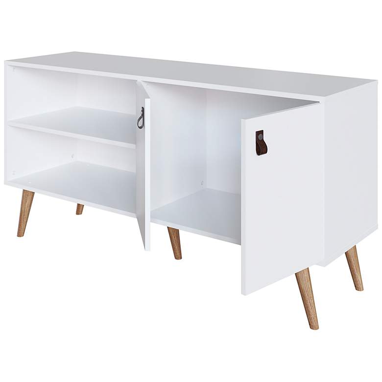 Image 7 Amber 53 3/4" Wide Matte White Wood 2-Door TV Stand more views