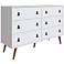 Amber 53 3/4" Wide Matte White Wood 6-Drawer Double Dresser