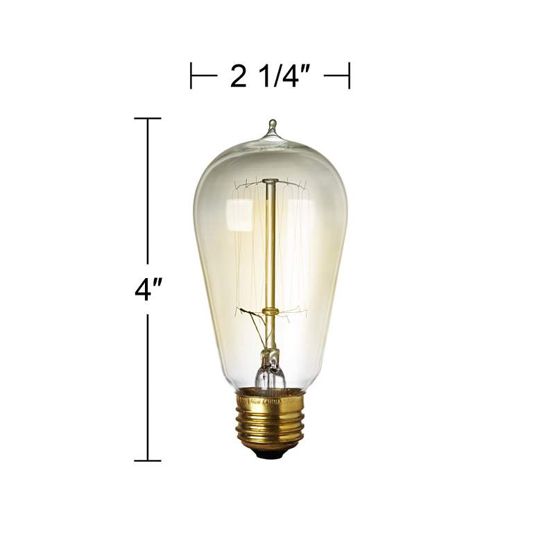 Image 3 Amber 60 Watt Edison Filament Medium Base Incandescent Bulb by Tesler more views