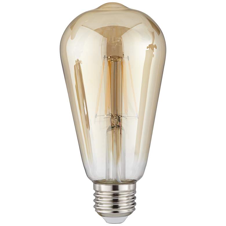 Image 1 Amber 8 Watt ST64 Dimmable LED Edison Bulb