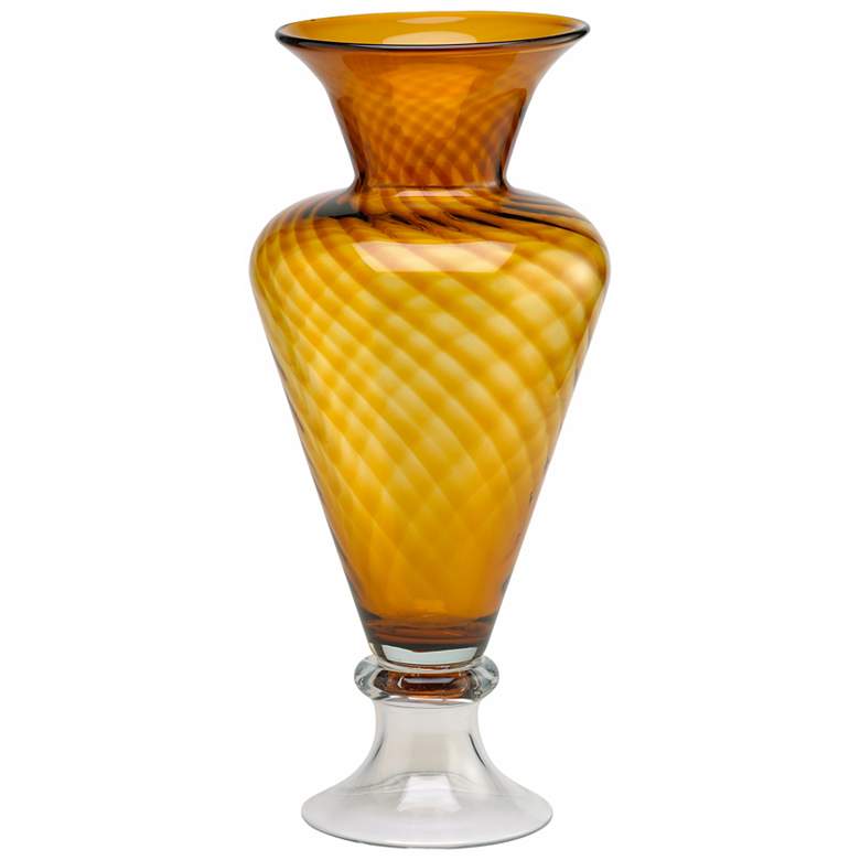 Image 1 Amber and Clear Glass Clementine Vase