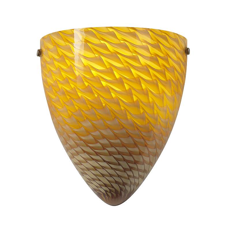 Image 1 Amber Art Glass Fluorescent Wall Sconce