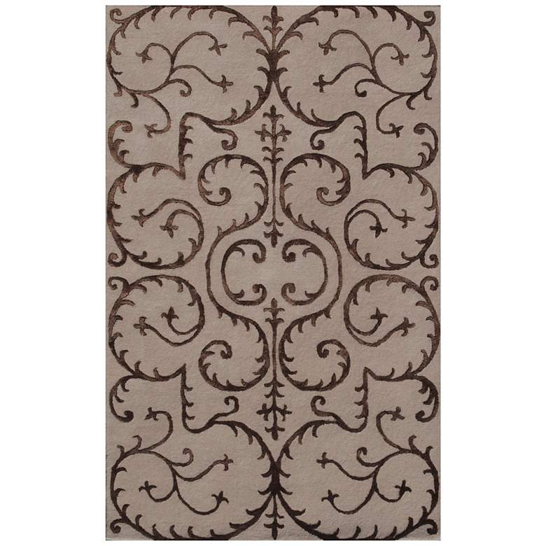 Image 1 Amber Collection 703 5&#39;x8&#39; Beige and Brown Area Rug
