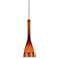 Amber Glass 4 1/4" Wide Dark Bronze Low Voltage Mini Pendant