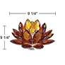 Amber Glass 9 1/4" Wide Crystal Lotus Candle Holder