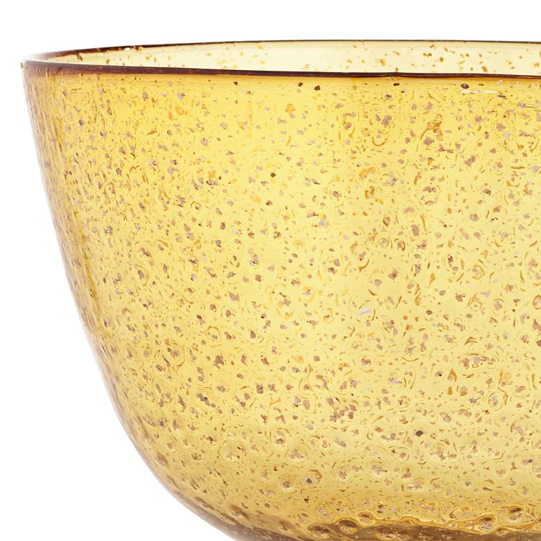 Image 2 Amber Glass and Glossy Gold 11" Wide Decorative Bowl more views