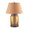 Amber Glass Removable Top Table Lamp