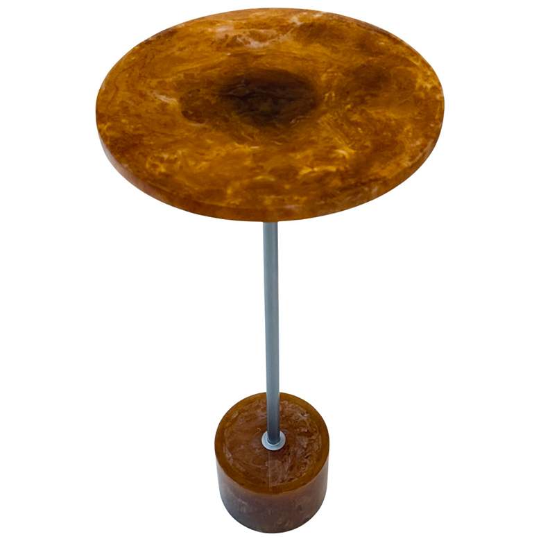 Image 2 Amber Glow Pedestal Table - Nickel