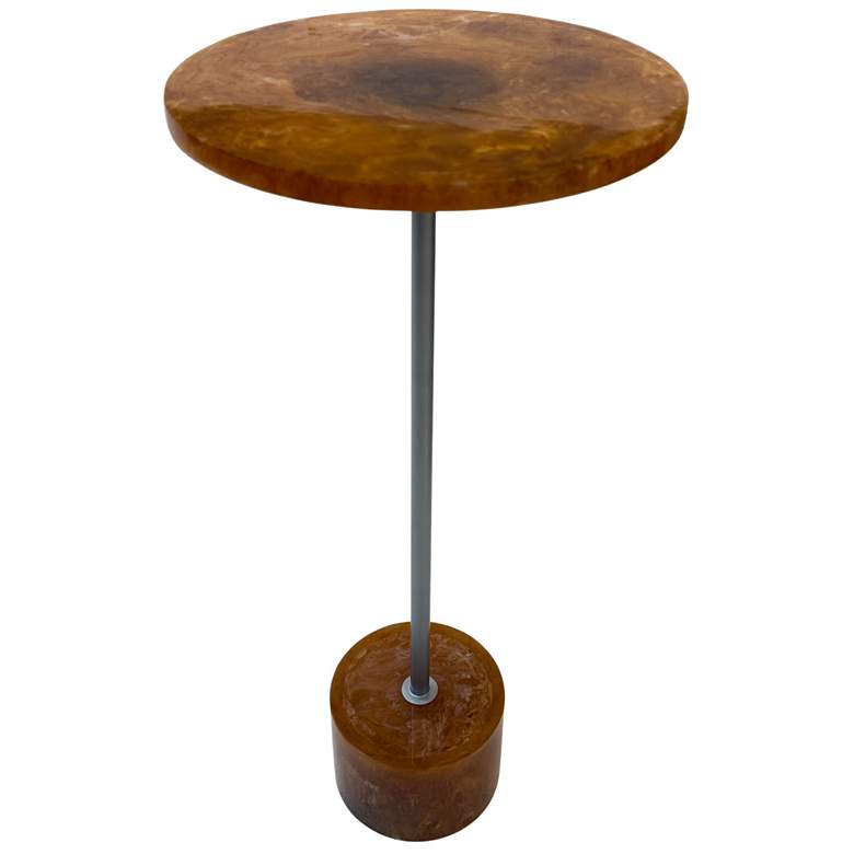Image 1 Amber Glow Pedestal Table - Nickel