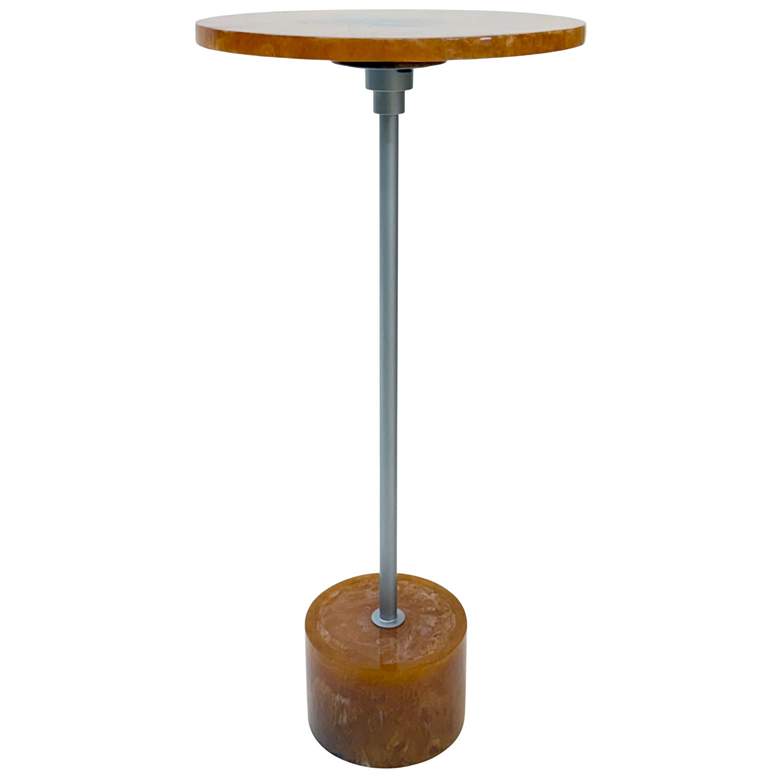 Image 3 Amber Glow Pedestal Table - Nickel more views