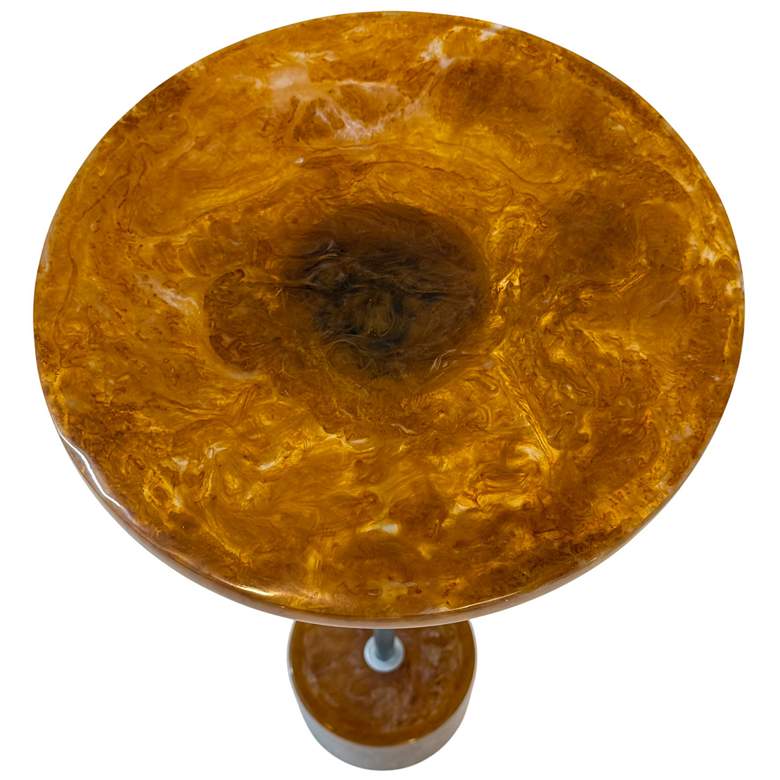 Image 4 Amber Glow Pedestal Table - Nickel more views