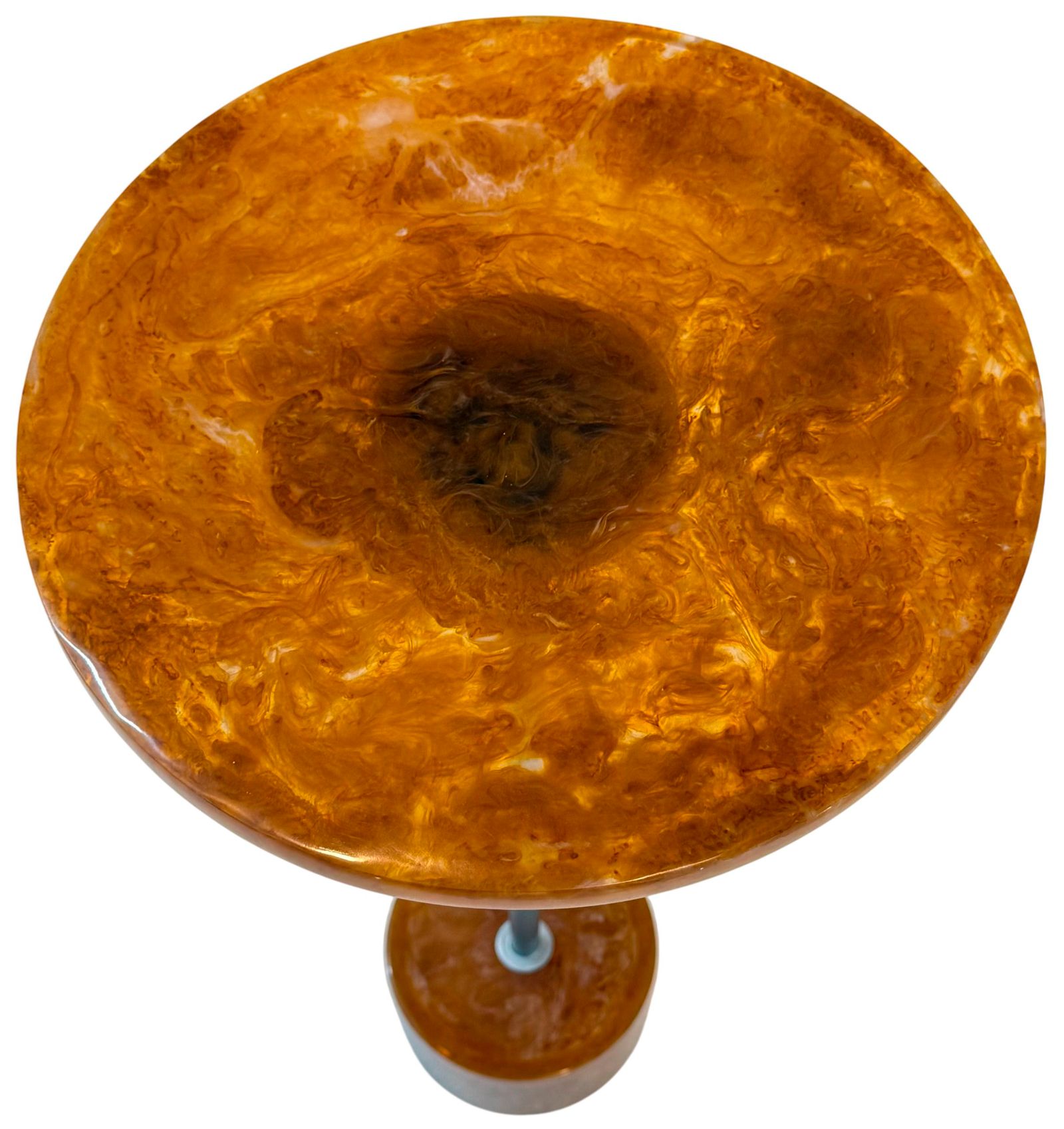 Image 5 Amber Glow Pedestal Table - Nickel more views