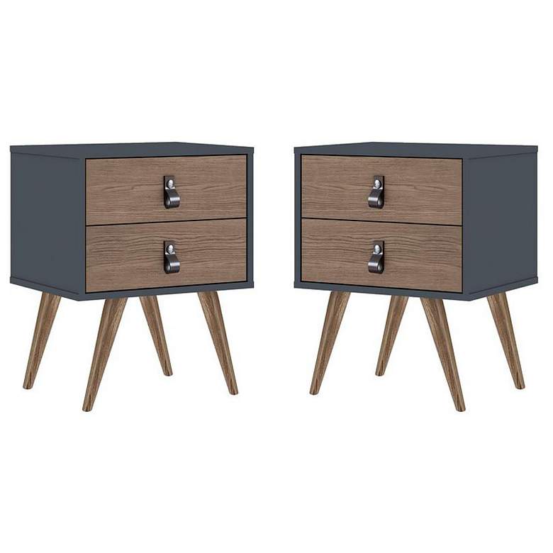 Image 1 Amber Nightstand in Blue and Nature (Set of 2)