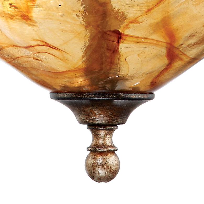 Image 4 Amber Scroll 20 1/4 inch Wide Art Glass Ceiling Light more views
