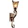 Amber Scroll 23 1/2" High Art Glass and Bronze Wall Sconce