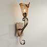 Amber Scroll 23 1/2" High Art Glass and Bronze Wall Sconce in scene