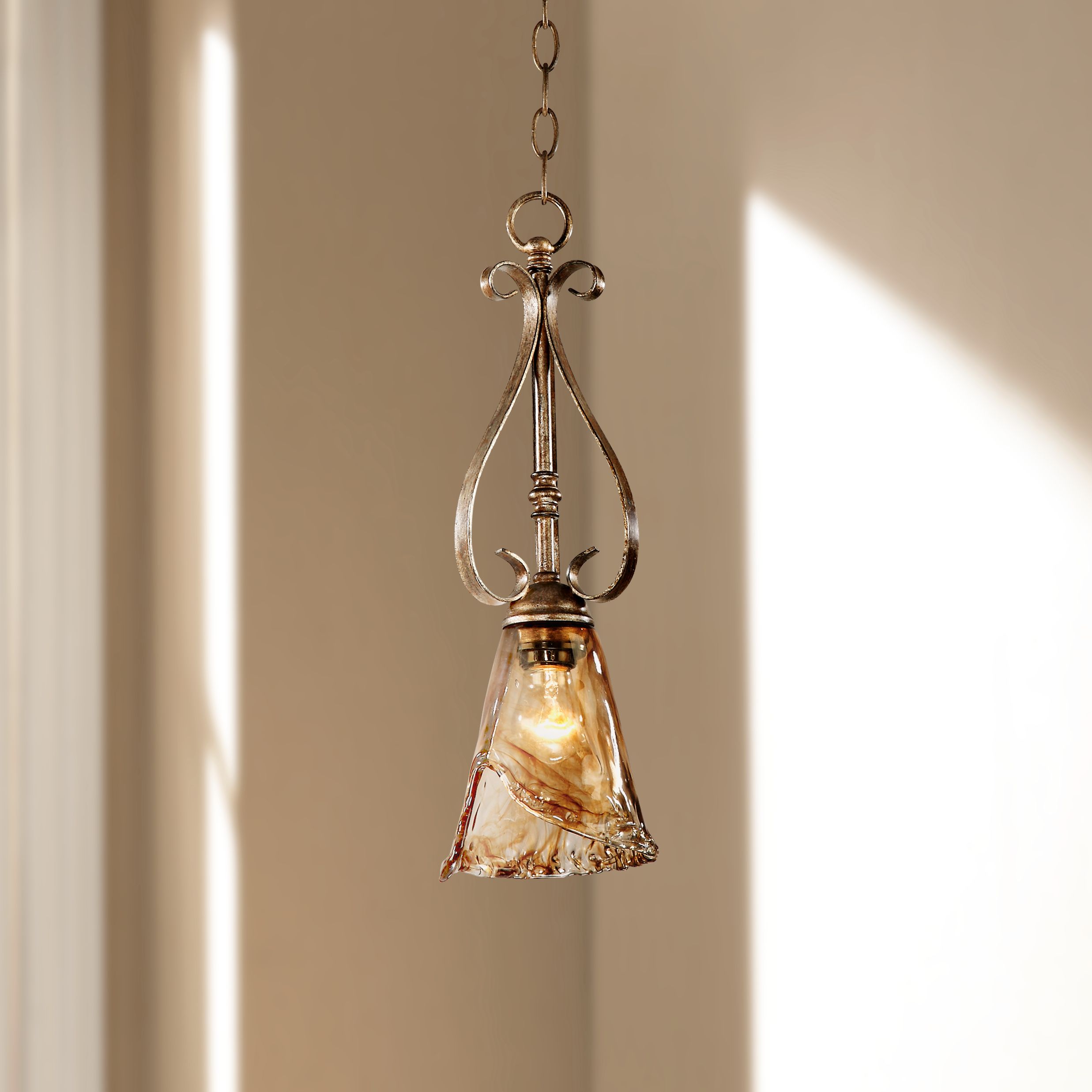 amber mini pendant lights