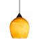 Amber Sphere 3 1/2" Wide Brushed Steel LED Mini Pendant