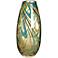 Amber Swirl 12" High Narrow Glass Vase