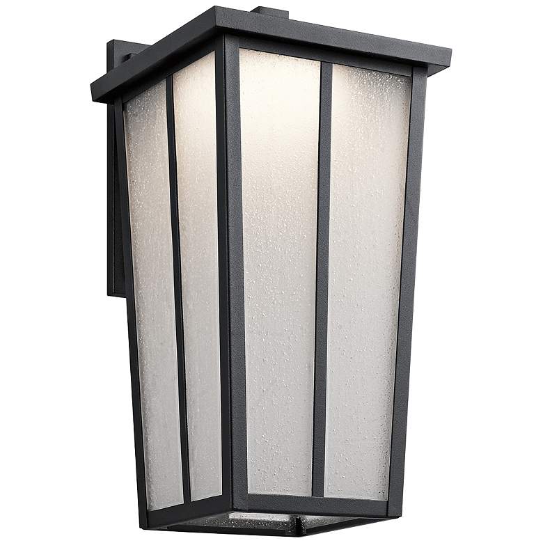 Image 1 Amber Valley 17 1/4" High LED Black Outdoor Wall Light
