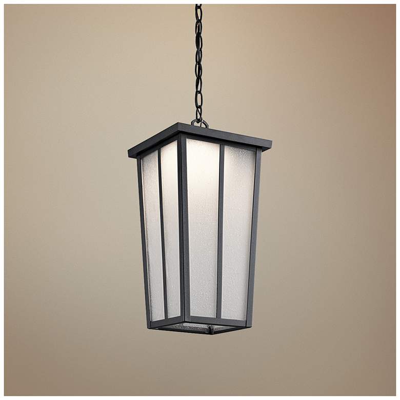 Image 1 Amber Valley 18 1/4 inchH Black Outdoor LED Ceiling Light