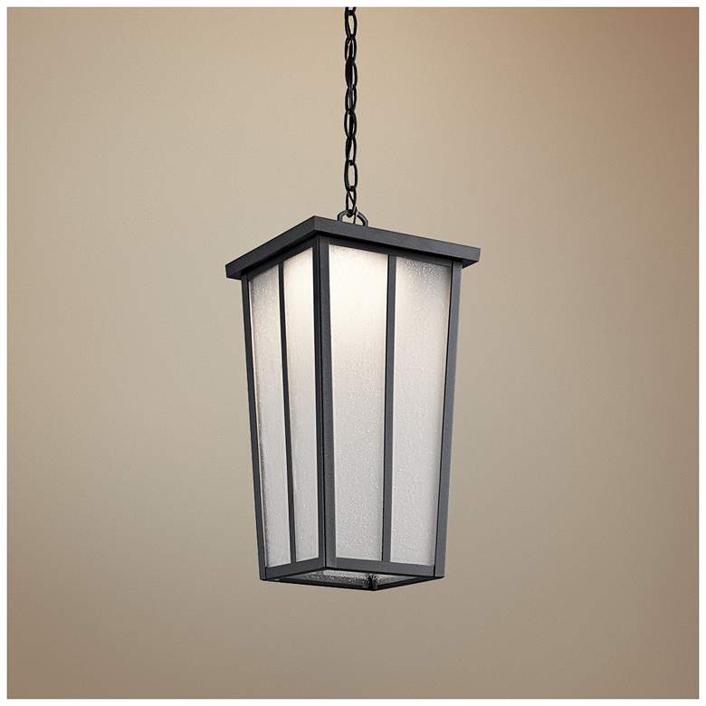 Image 1 Amber Valley 18 1/4"H Black Outdoor LED Ceiling Light