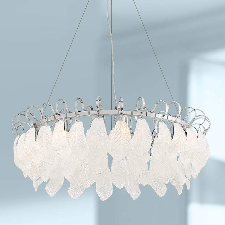 Image 1 Amberine 29" Wide Chrome and Clear Glass Pendant Light