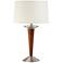 Amberson Brushed Steel and Cherry Tapered Table Lamp