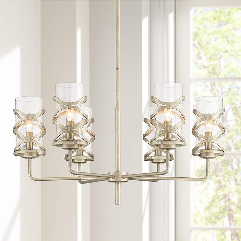 Image 1 Ambert 31" Wide Brushed Nickel 6-Light Chandelier