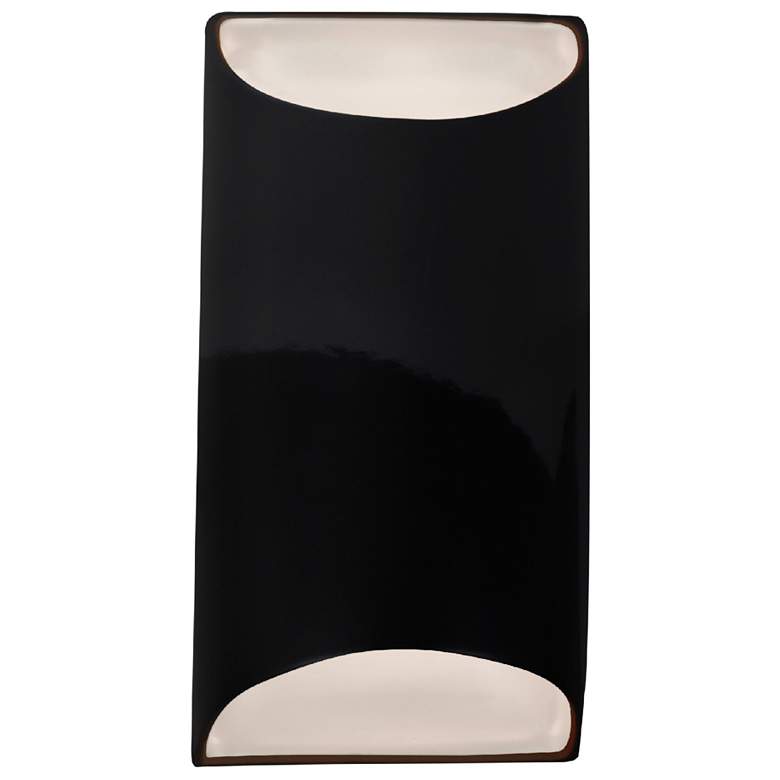 Image 1 Ambiance 10.75" Gloss Black/Matte White Small Tapered Cylinder ADA Sco
