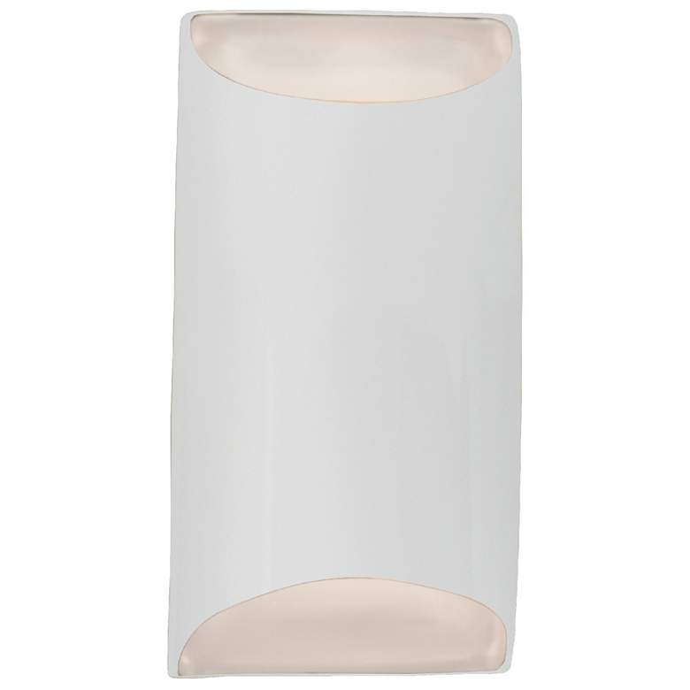 Image 1 Ambiance 10.75" Gloss White Sided Small Tapered Cylinder ADA Sconce
