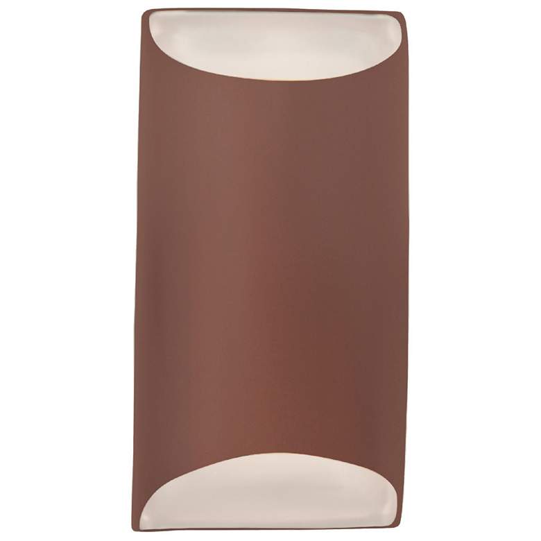 Image 1 Ambiance 10.75"H Canyon Clay Small Tapered Cylinder ADA LED Wall Sconc
