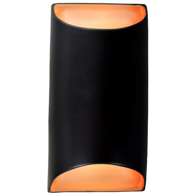 Image 1 Ambiance 10.75"H Carbon/Gold Small Tapered Cylinder ADA LED Sconce