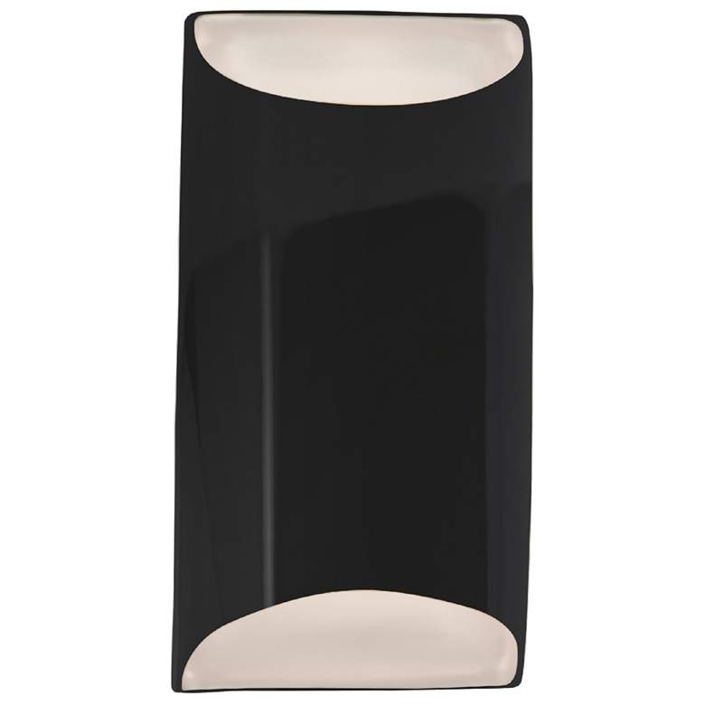 Image 1 Ambiance 10.75"H Gloss Black Small Tapered Cylinder ADA LED Wall Sconc