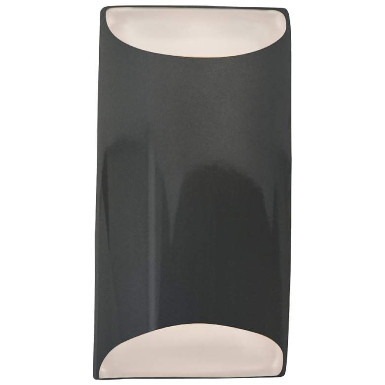 Image 1 Ambiance 10.75"H Gloss Grey Small Tapered Cylinder ADA LED Wall Sconce