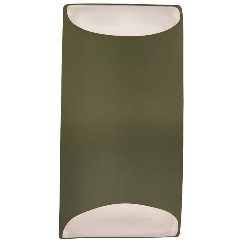 Image 1 Ambiance 10.75"H Matte Green Small Tapered Cylinder ADA LED Wall Sconc