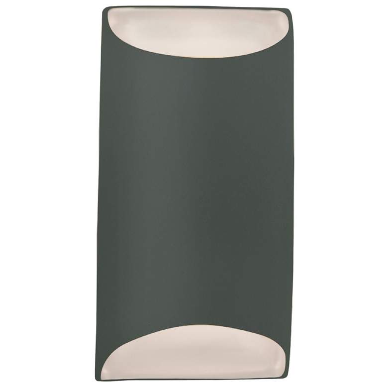 Image 1 Ambiance 10.75"H Pewter Green Small Tapered Cylinder ADA LED Wall Scon