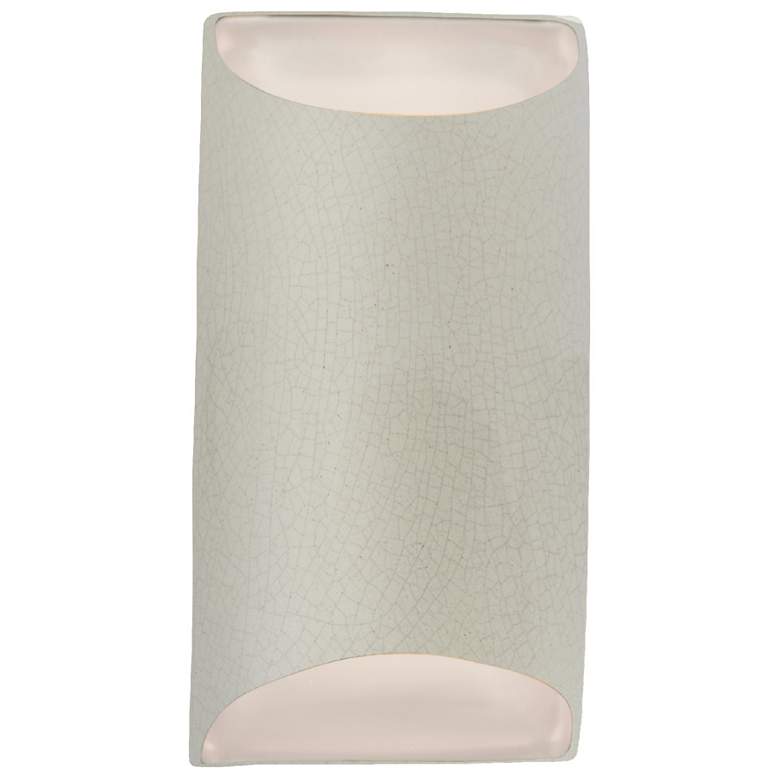 Image 1 Ambiance 10.75"H White Crackle Small Tapered Cylinder ADA LED Wall Sco
