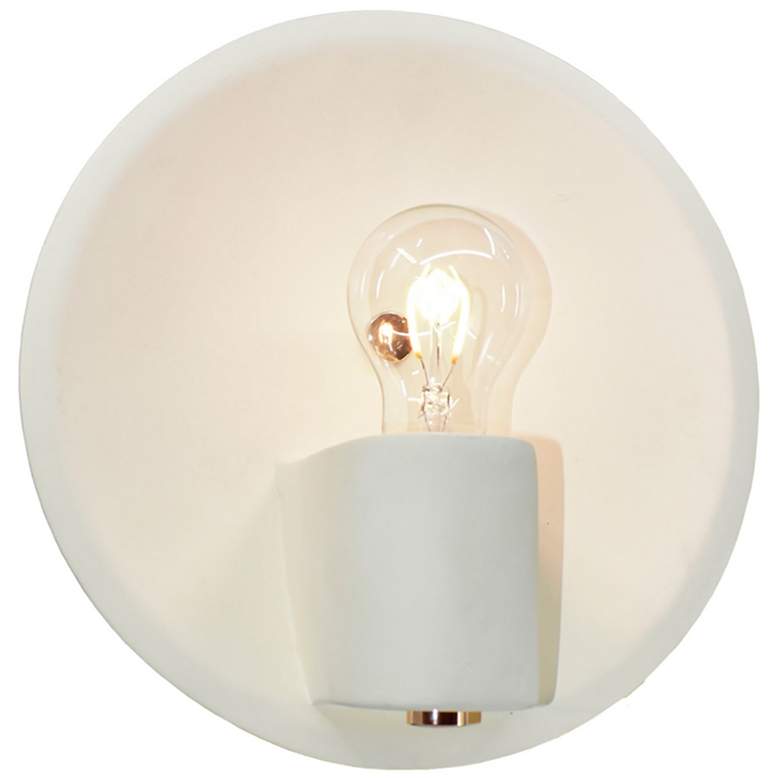 Image 1 Ambiance 10 1/4" High Bisque Brass Shield Wall Sconce
